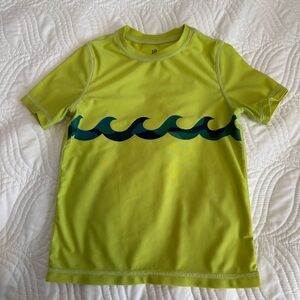 Gap Kids Lime Green Swim Shirt with Wave Design Sz. XS